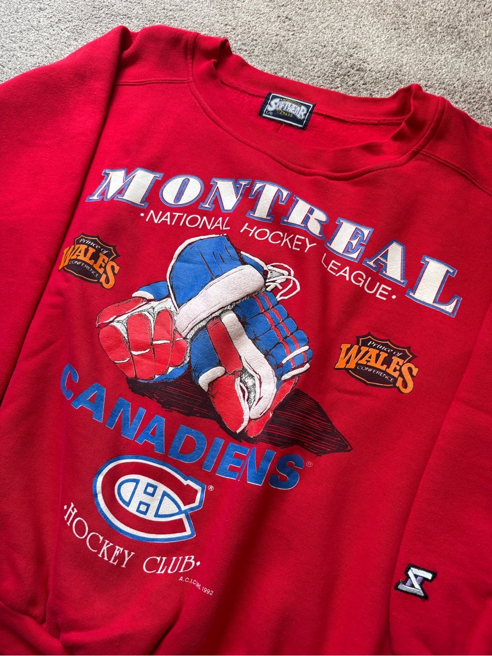 Vintage 90s Softwear Athletics Montreal Canadiens Oversized NHL Crewneck Sweater